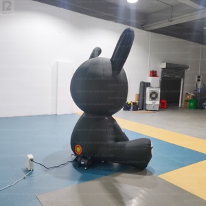 Conejo Esqueleto Inflable Gigante de 2m con Luces LED, Conejo con Calavera Iluminada para Decoración de Halloween/Casa Embrujada/Carnaval/Evento Nocturno - Product Image 6