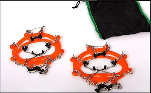 Crampons pour l'escalade sur neige et glace, pointes en acier inoxydable avec chaîne en silicone, antidérapants et griffes de maintien - Product Image 4