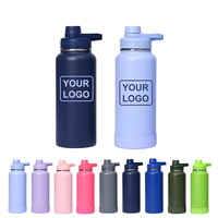 Bouteille d'eau sportive isolée sous vide 350ml 600ml 800ml 1000ml, gourde métallique réutilisable, impression de logo personnalisée acceptée