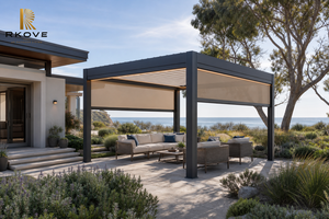 Gazebo bioclimatique intelligent RKOVE RK-C2 4*5m avec toit rétractable et écrans latéraux à enroulement, éclairage LED pour l'ombrage et l'intimité du jardin - Product Image 4