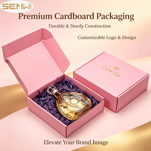 Boîte cadeau pour mini bouteille d'<span class=keywords><strong>alcool</strong></span> avec logo personnalisé rose, boîte d'expédition en carton ondulé pour <span class=keywords><strong>coffret</strong></span> de <span class=keywords><strong>dégustation</strong></span> de vin et emballage de cadeaux d'entreprise - Product Image 6