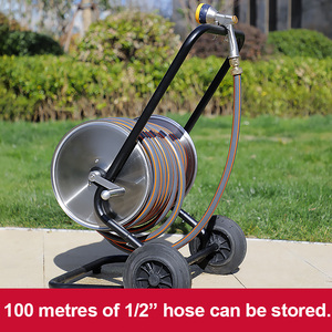 100 <span class=keywords><strong>M</strong></span> automatique pivotant Yardworks pression inoxydable lourd voiture chariot haute pression laveuse Retractilgarden tuyau rouleau tuyau bobines - Product Image 4