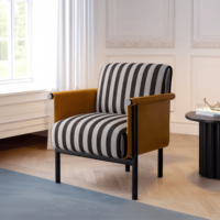Fauteuil de détente moderne en teck doré, écologique, rembourré en mousse, avec doublure en coton, pour chambre, hôpital, maison, bureau, salle à manger, salon