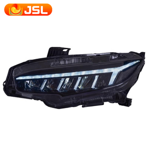 Feux avant JSL Styling pour <span class=keywords><strong>Civic</strong></span> 2015-2020 <span class=keywords><strong>Civic</strong></span> X, feux avant LED, double lentille de projecteur LED, animation DRL, clignotant - Product Image 2