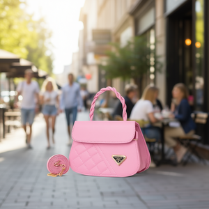 Sac bandoulière Fana Lucrecia Rosa 21x9x14.5 cm en cuir avec fermeture éclair, style été pour femme - Product Image 2