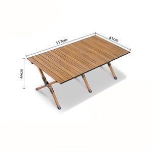 Table de pique-nique pliable et roulable avec tabourets, ensemble de meubles portables pour <span class=keywords><strong>camping</strong></span> et pêche en extérieur, léger pour la plage, le jardin ou les stands. - Product Image 5
