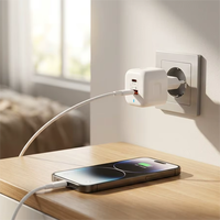 Chargeur mural compact et rapide pour téléphone, double port 20W PD QC3.0, option prise EU, approvisionnement direct usine