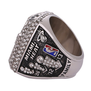 Bague de champion du monde des <span class=keywords><strong>Miami</strong></span> Heat 2013, collection de souvenirs de basket-ball en diamant plaqué argent James, bijou en alliage, cadeau pour homme - Product Image 3