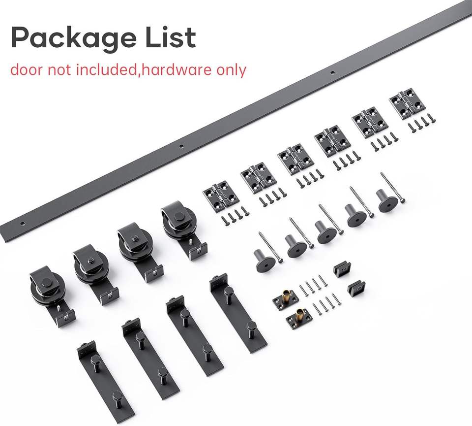 Modern Style High Quality Double Door Bypass Sliding Hardware Kit Black ...