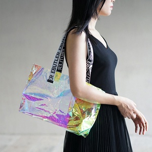 Bolsa de Compras para Mujer, Resistente, con Logotipo Personalizado, Bolsa de Playa de PVC con Logotipo Grabado, Multicolor, para Uso en Exteriores - Product Image 5