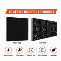 Écran LED d'intérieur couleur LC1.25P, luminosité 500 cd, garantie 1 an, pour studio TV, diffusion murale, raccordement sans soudure