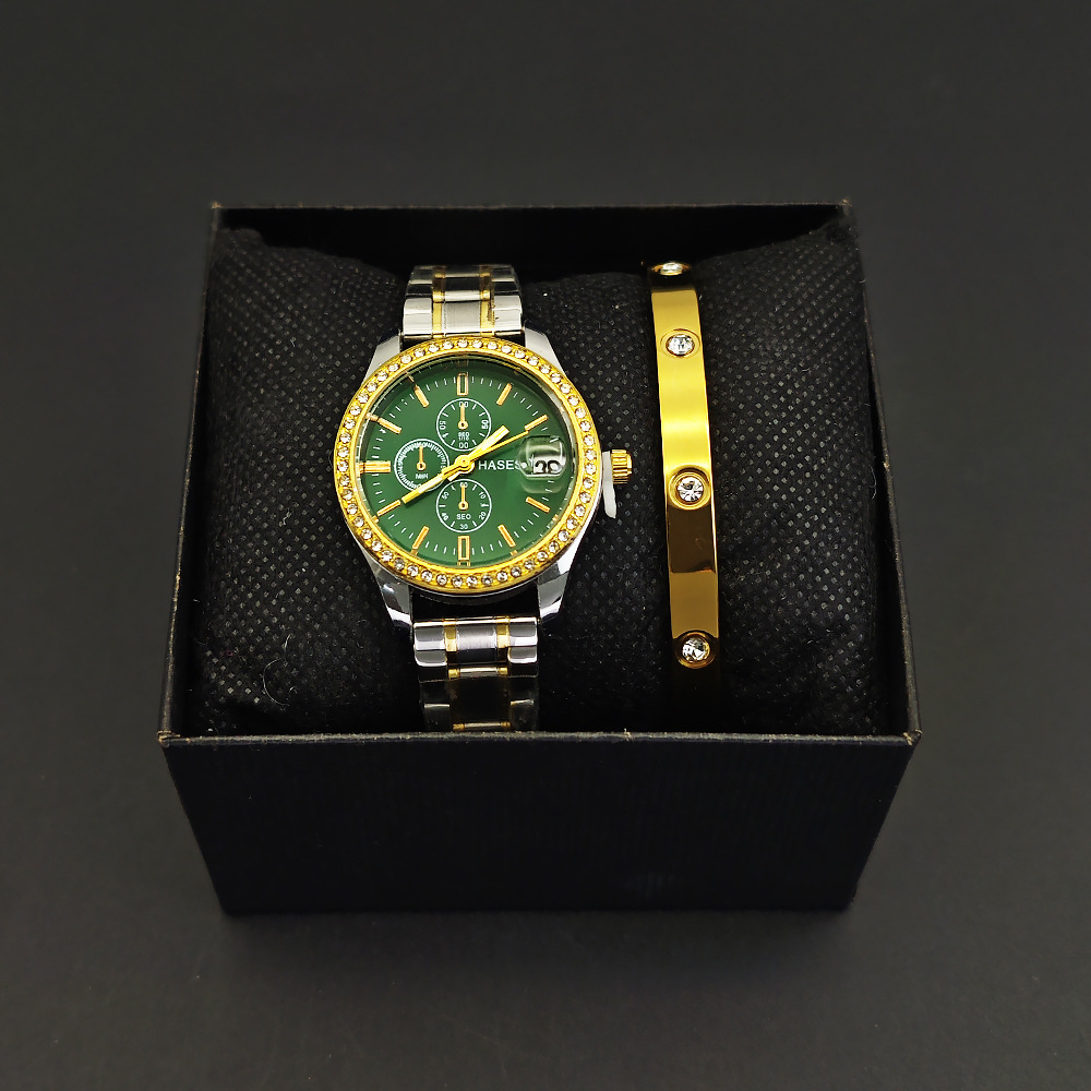 womens watch #251210 gold stainless steel bracelet+box
