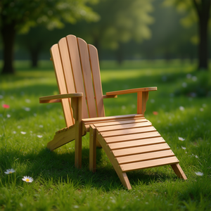 Silla Adirondack de Madera de Teca Sólida con Reposapiés, Muebles de Jardín para Exteriores - Product Image 2