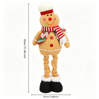 Muñeco de jengibre navideño transfronterizo de punto con piernas largas para hombres y mujeres, combinación de colores rojo y blanco, Super Fábrica en