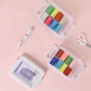 Kit de couture portable en plastique de 46 pièces pour débutants adultes, avec aiguilles et fils à coudre à la main - Product Image 3