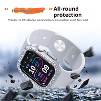 IVANHOE Boîtier PC diamant étincelant pour Apple Watch 10 Housse 42mm 46mm Pare-chocs diamant + Protecteur creux Iwatch Série 10