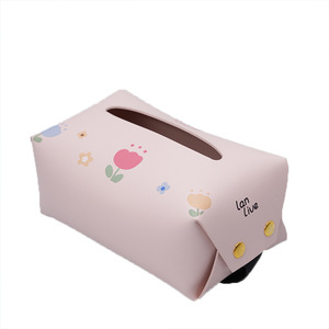 Boîte à mouchoirs pour voiture Flower Story, en cuir, rectangulaire, à suspendre aux sièges arrière, accessoire multifonctionnel - Product Image 5