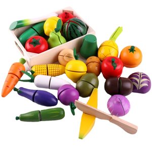 Panier de fruits et légumes à coupe magnétique en bois pour enfants coupe bébé amusant coupe pour voir chaque famille de jouets de coupe - Product Image 5