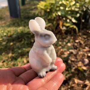 Petite figurine de lapin sculptée en fluorite naturelle multicolore de la marque Jiangsu <span class=keywords><strong>DH</strong></span> pour la décoration de meubles et les cadeaux de fête - Product Image 4