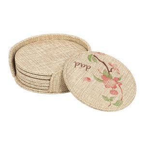 Classic Eco-Friendly <strong>Coaster</strong> Sublimation Blank Burlap Square Round Linen <strong>Coaster</strong> <strong>Table</strong> Cup <strong>Coaster</strong> - Product Image 3