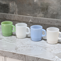 Nuevas Tazas de Vidrio de Colores de 250 ml con Asa, Tazas de Vidrio Borosilicato para Café, Agua, Leche, Jugo, Té