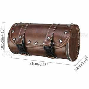 Sacoche latérale pour moto, sacoche de guidon, sacoche de fourche avant, sacoche de selle en cuir PU imperméable pour moto Cafe Racer - Product Image 4