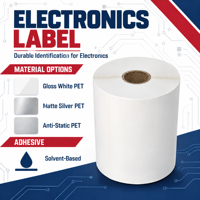 Matériel d'étiquetage électronique durable le plus vendu, rouleau géant auto-adhésif en PET pour composants de circuits imprimés et étiquettes ESD, étiquettes électroniques
