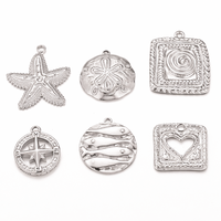 Pendentifs Étoile de mer, Dollar de sable, Poisson, Breloques Cœur Vortex Exquises en Acier Inoxydable Plaqué PVD Or 18K pour la Fabrication de Bijoux