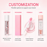 Gloss à lèvres en tube cœur 5ml pour la Saint-Valentin, hydratant, transparent, pailleté, haute brillance, 8 styles, faible MOQ 3 pièces, logo personnalisé