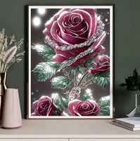 SONGWOOART Nouvelle Arrivée Peinture Diamant 5D Complète Broderie Pivoine pour Décoration Murale Maison