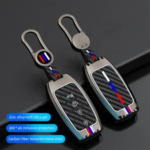 Carcarmy Zinc alloy silicone Car Key Fob Covers 4 Buttons with Soft TPU for Kia Forte EX SX Niro EX LX S Touring Optima EX S SE