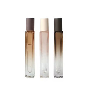 Botella de Vidrio de 8 ml con Rodillo, Estilo Moderno, Color Rosa y Café, Fondo Cuadrado y Grueso, para Perfume y Aceites Esenciales - Product Image 1