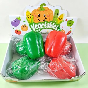 ของเล่นบีบมะพร้าวอ่อนรูปพริกหยวกและพริกหวาน ของเล่นบีบคลายเครียด ของเล่นบีบผักผลไม้จำลอง ของเล่นบีบแก้เครียด - Product Image 1