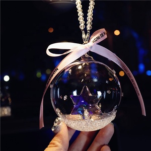 Christmas Romantic Crystal Glass Round Ball <strong>Snowflake</strong> Car Interior <strong>Decoration</strong> for Souvenir Birthday Wedding Return Gift - Product Image 1