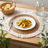 Sets de table en herbe naturelle - Napperons tissés épais résistants à la chaleur pour casseroles chaudes, tables à manger et décoration de cuisine