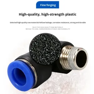 ข้อต่อลมแบบหกเหลี่ยมภายนอก รุ่น PH แบบข้อศอกเกลียว สำหรับสายลมนิวเมติก 90 องศา ผลิตจากพลาสติก + ทองแดง - Product Image 3