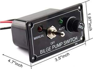 Panel de interruptor de palanca Manual automático LED a prueba de agua <span class=keywords><strong>para</strong></span> barco, coche, ATV, yates, función de encendido y apagado <span class=keywords><strong>para</strong></span> bomba de sentina, accesorios de centralita - Product Image 5