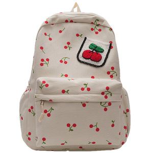 Sac à dos polyvalent rétro pour femme, style coréen inspiré d'Instagram, nouvelle collection printemps 2026, avec fermeture éclair <span class=keywords><strong>cerise</strong></span> mignonne - Product Image 5