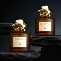 Flacon de parfum marron de 50 ml au design populaire, flacon de parfum rond de 30 ml et 100 ml avec emballage en boîte