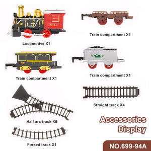 ชุดของเล่นรถไฟฟ้าสำหรับเด็กแบบปรับแต่งได้ รุ่นคลาสสิกย้อนยุค พร้อมเสียงเพลง รางรถไฟแบบยืดหยุ่น ประกอบง่าย ทำจากพลาสติก - Product Image 5