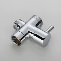 Offre Spéciale Chrome galvanoplastie 3 voies adaptateur en T pommeau de douche vanne de dérivation robinet à ouverture rapide vanne de Conversion accessoires de douche