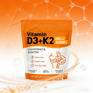 Cápsulas de Gel Suave de Vitamina <span class=keywords><strong>D3</strong></span> + K2 a Precio de Fábrica, Suplementos para la Salud Ósea y Aumento de Energía para Hombres y Mujeres - Product Image 4