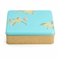 Boîte rectangulaire en fer blanc personnalisée OEM pour gâteaux de lune, biscuits, bonbons, caramels, emballage métallique, marque LB pour boîte cadeau alimentaire