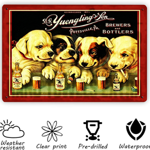 Letrero Metálico Rectangular Personalizado de Yuengling & Son <span class=keywords><strong>Ale</strong></span> and Beer Dogs, 8X12 Pulgadas, Decoración para Bares, Cafés, Restaurantes y Hogares - Product Image 5