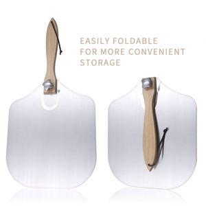 Pala para Pizza de Aluminio y Acero Inoxidable Personalizada al por Mayor con Mango de Madera Plegable, Fácil de Guardar - Product Image 4