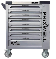 PHIXWELL Armoire à outils roulante classique à 8 tiroirs en fer et en métal avec ensemble d'outils pour la réparation automobile