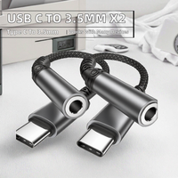 Adaptor USB-C ke Jack Headphone 3.5mm Bahan Nylon untuk iPhone 17/16/15 Pro Max/Plus iPad untuk S25/S24/S23