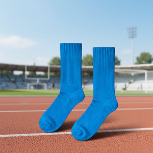 Plain Blue Sports <b>Socks</b> for Men <b>Women</b> Customizable Logo Anti-Bacterial Breathable High Quality Athlete Print <b>Diabetic</b> Sweat Free - Product Image 3