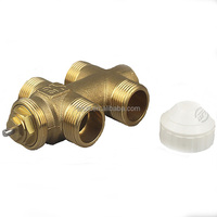 Vanne de dérivation thermostatique en laiton à 3 voies pour actuateur rotatif 2 pouces, vanne de commande électrique en laiton pour ventilo-convecteurs 3/4'' à 4 ports