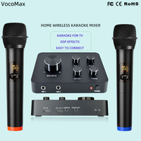 Kablosuz Dinamik Mikrofon Karaoke 2 Kanallı UHF Sistemi Çift El Tipi Taşınabilir Akıllı TV Amplifikatörü HD AUX Giriş/Çıkışlı